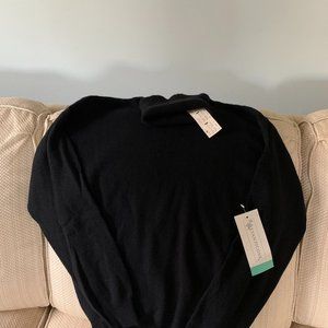 Women's Evan Picone Classic Lambswool Black Turtle Neck Sweater, Size M